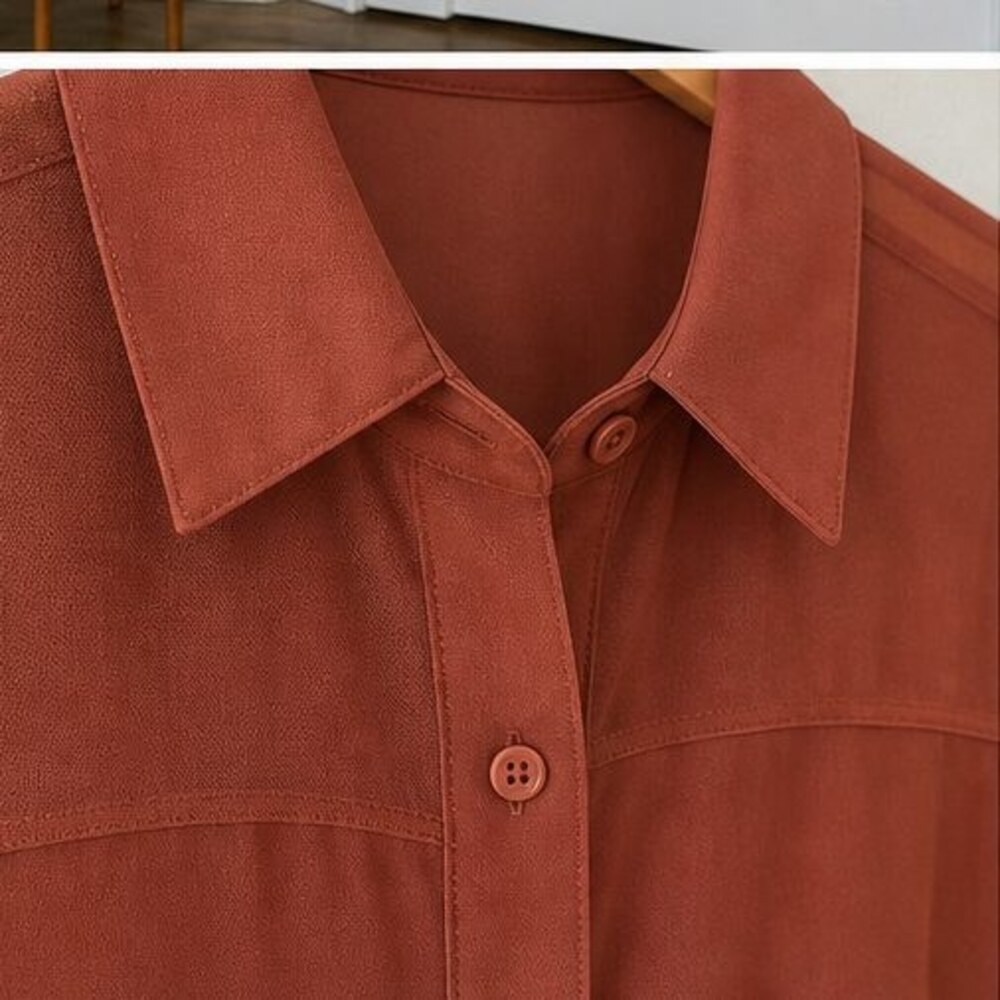 Rust Button Blouse - Picture 4 of 6